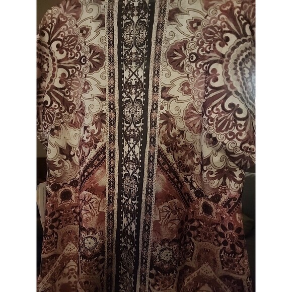 One World Womens XS Lace Floral Geometric Print Tshirt Tunic Top NWT B7 New - Picture 5 of 7